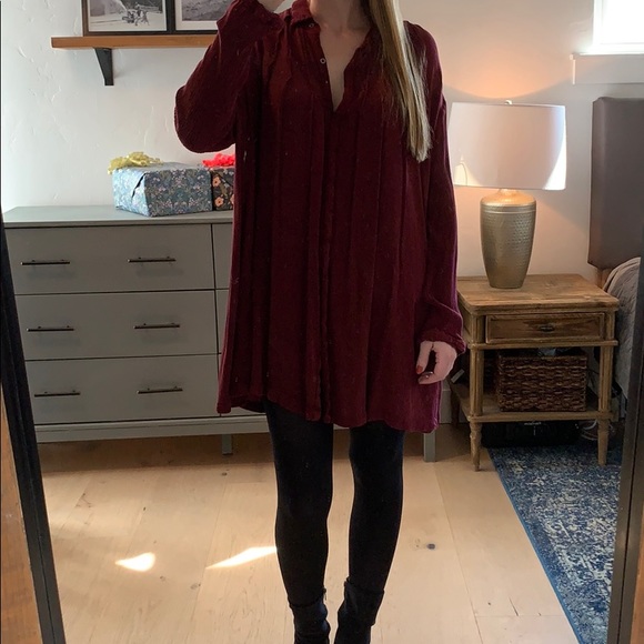 Flowy Free People Maroon Dress in Medium - Picture 2 of 6